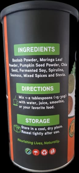 ARIS Yah's Superfood 375g tin — ingredients & directions